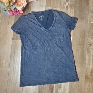 Universal Thread Monterey V-Neck Casual Heather Blue Short Sleeve T-Shirt